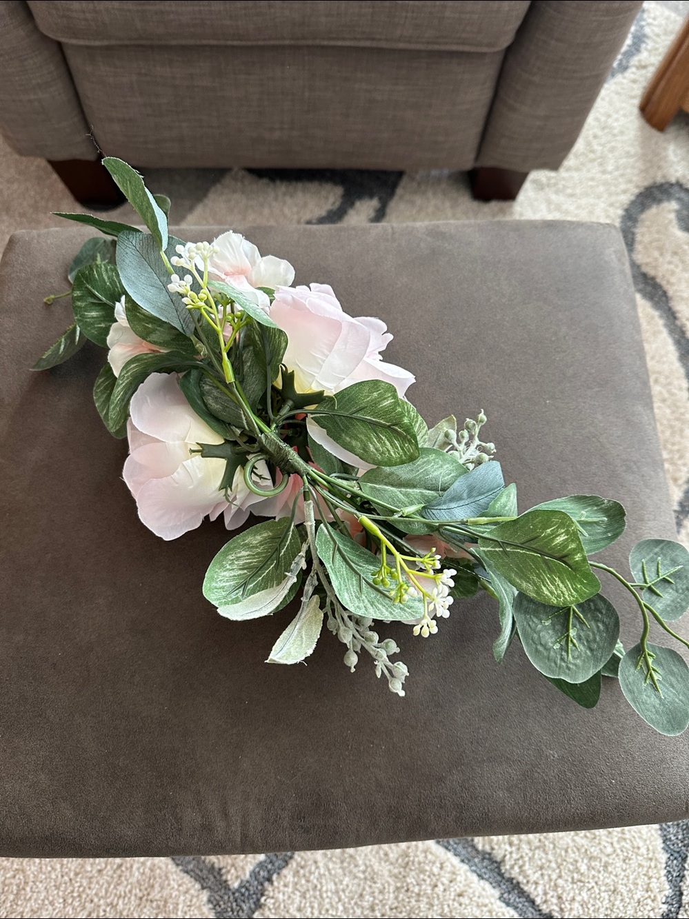 Faux 14" and 24" Blush Pink Rose Floral Swag SET  Artificial Flowers ~ NWOT - Picture 7 of 9
